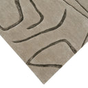 Abstract Linework Hand Tufted Wool Rug in Soft Stone Grey