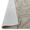 Abstract Linework Hand Tufted Wool Rug in Soft Stone Grey