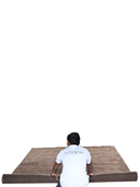 Harmony Minimal Contemporary Brown Handloom Wool Rug