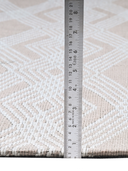 Jacquard Woven Dhurrie Rug Geometric Pattern in Neutral Tones