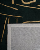 dark green rug close up