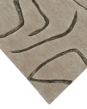 linework tufted wool rug corner