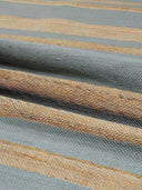 Close-up of striped jute wool runner rug