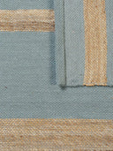 close up of a jute and wool runner rug