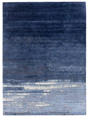 Royal Indigo Mist Hand-Knotted Silk Rug