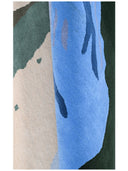 abstract tufted wool rug close up