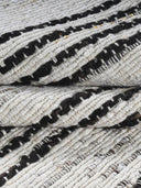 Contemporary Style Handwoven Striped NZ Wool Rug