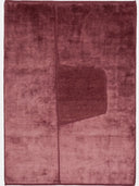 Cut-Out Burgundy Monochrome Hand Knotted Wool & Silk Rug