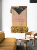 hand knotted wool wall art rug