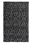Black and white patterned wool rug