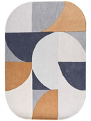 hand tufted geometric patterned wool rug