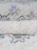 luxury traditional hand knotted wool rug close up