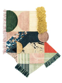 multicolored wool wall art rug for home decor