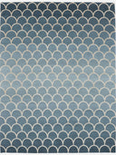 Gradient Scallop Blue Hand Knotted NZ Wool Rug
