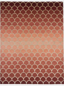 Gradient Scallop Red Hand Knotted NZ Wool Rug
