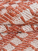 close up of a wool and jute rug