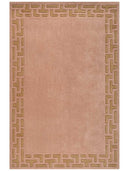 hand tufted wool rug with a geometric border design