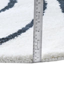 Line Design Round Hand-Knotted NZ Wool Rug