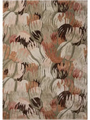 abstract floral pattern wool viscose rug