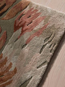 abstract floral hand-tufted rug close up