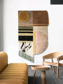 hand knotted wall rug art in living area