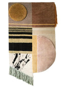 abstract patterned hand-knotted wall rug art