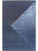 Midnight Geometry Hand Tufted Viscose & Wool Rug