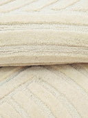 close up of a hi low wool rug
