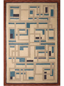 Geometric pattern tufted wool rug