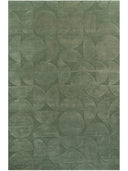 Modern Geometric Hand-Tufted Wool Rug in Sage Green