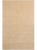 Modern Geometric Hand Tufted Wool Rug in Soft Beige