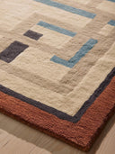 tufted geometric-patterned wool rug