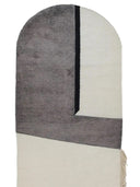 gray geometric wall rug