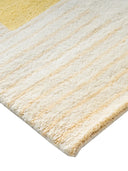 yellow pastel hand knotted wool rug corner