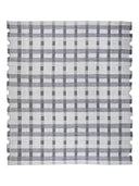 Plaid pattern handwoven rug in gray and white colors
