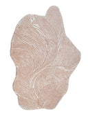 decorative shaped rug with wavy pattern