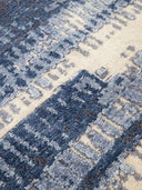 royal indigo knotted rug close up