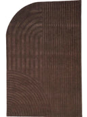 Sculpted Arch Hand Tufted Wool Shape Rug in Dark Mocha