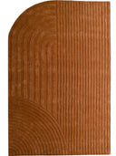 Sculpted Arch Hand Tufted Wool Shape Rug in Warm Caramel