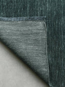 solid lagoon blue handloom wool rug back