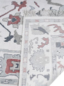 hand knotted wool rug back close up